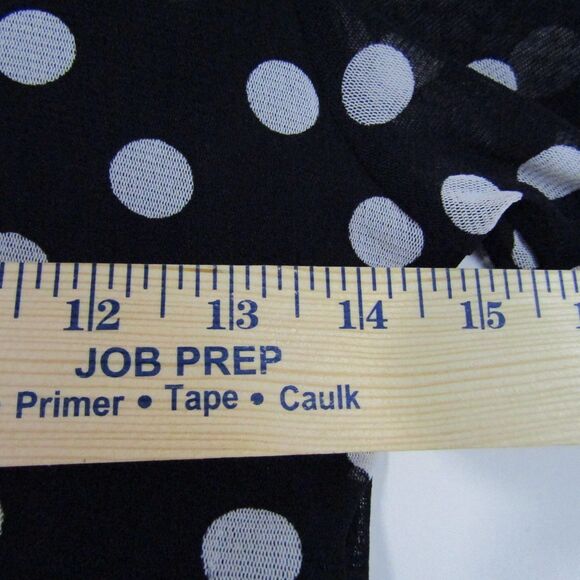 BCBGMaxAzria Top Large Black Polka Dots Sheer Y2K Vintage Whimsygoth Grunge - Picture 10 of 13